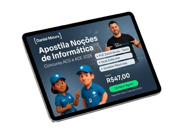 Mockup da apostila de Informática para o concurso ACS/ACE 2026